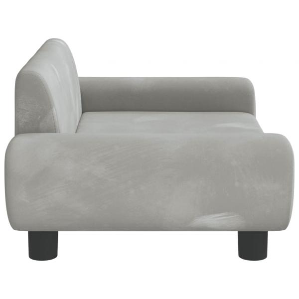 Hundebett Hellgrau 70x45x33 cm Samt