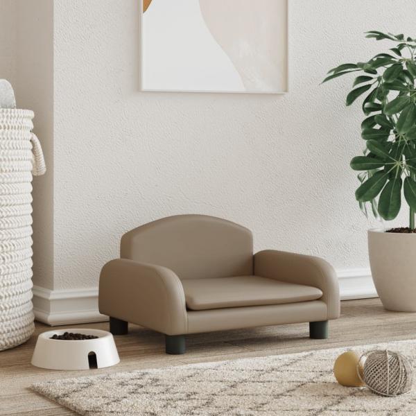 ARDEBO.de - Hundebett Cappuccino-Braun 50x40x30 cm Kunstleder