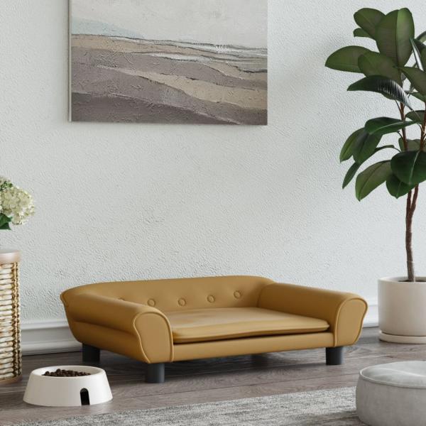 ARDEBO.de - Hundebett Braun 70x48x22 cm Samt