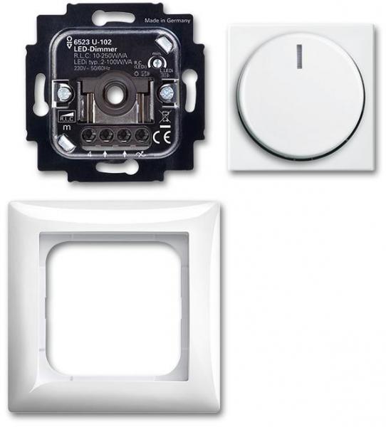 ARDEBO.de Busch-Jaeger 6523 UJ-914-102 Drehdimmer LED, Busch-balance Si, Komplettset, alpinweiß (2CKA006512A0349)