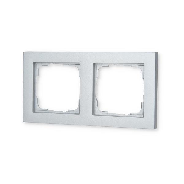 Gira 021225 Abdeckrahmen, 2fach, System 55 E2, Farbe alu
