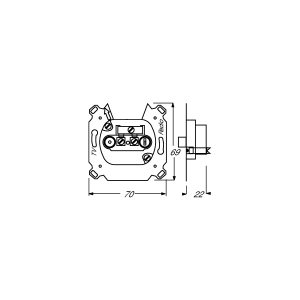 Busch-Jaeger 0230-101 Antennensteckdosen-Einsatz, 2 Anschlüsse/Stichdose (2CKA000230A0250)