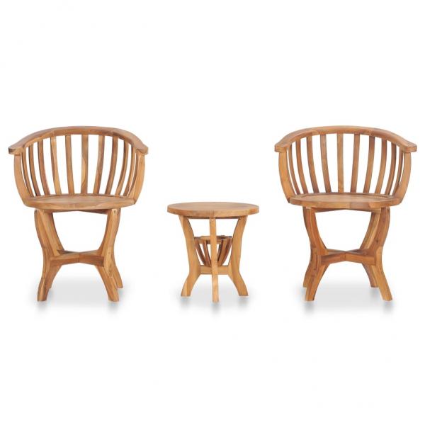 ARDEBO.de - 3-tlg. Garten-Bistro-Set Teak Massivholz