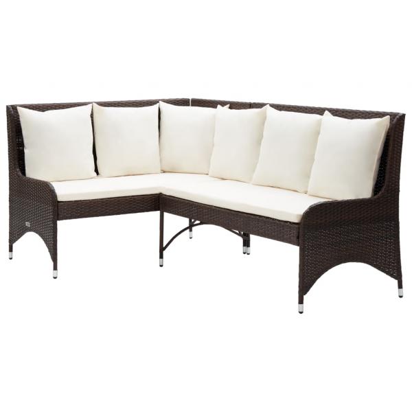 ARDEBO.de - Garten-Ecksofa 2-tlg. Poly Rattan Braun
