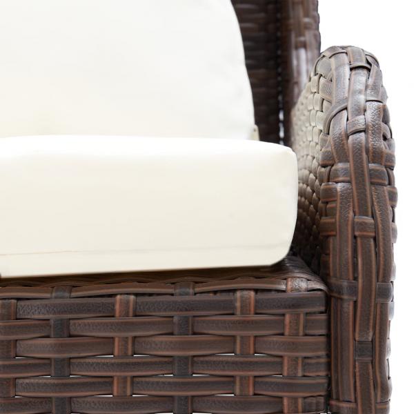 Garten-Ecksofa 2-tlg. Poly Rattan Braun