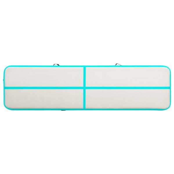 Aufblasbare Gymnastikmatte mit Pumpe 700x100x20 cm PVC Grün