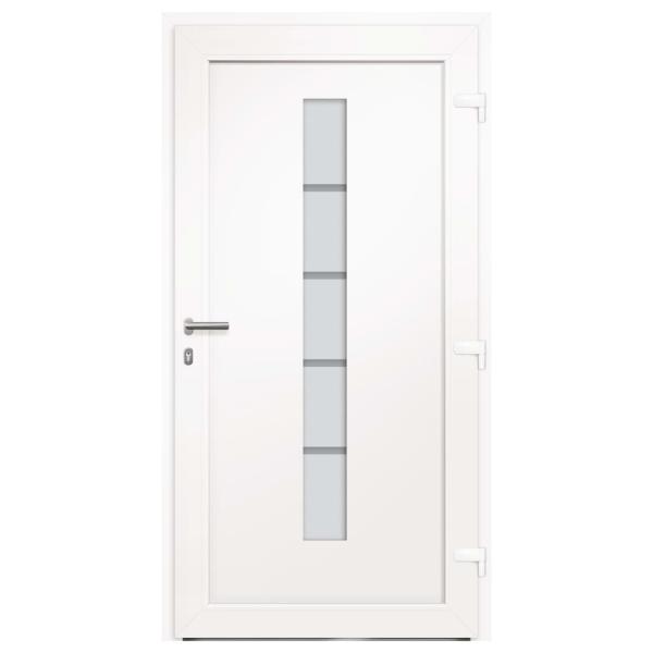 Haustür Aluminium und PVC Weiß 100x210 cm  