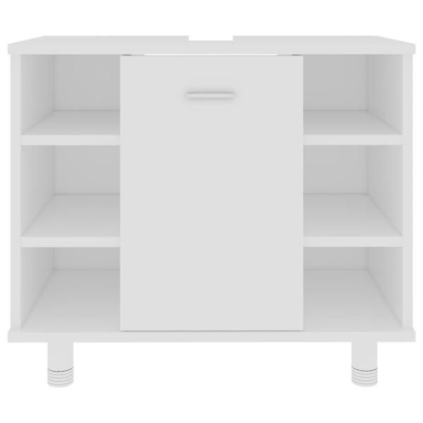 3-tlg. Badmöbel-Set Weiß Holzwerkstoff