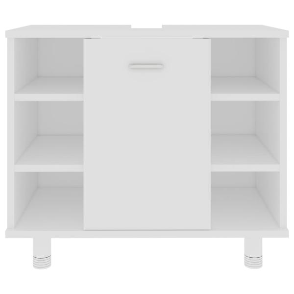 3-tlg. Badmöbel-Set Weiß Holzwerkstoff