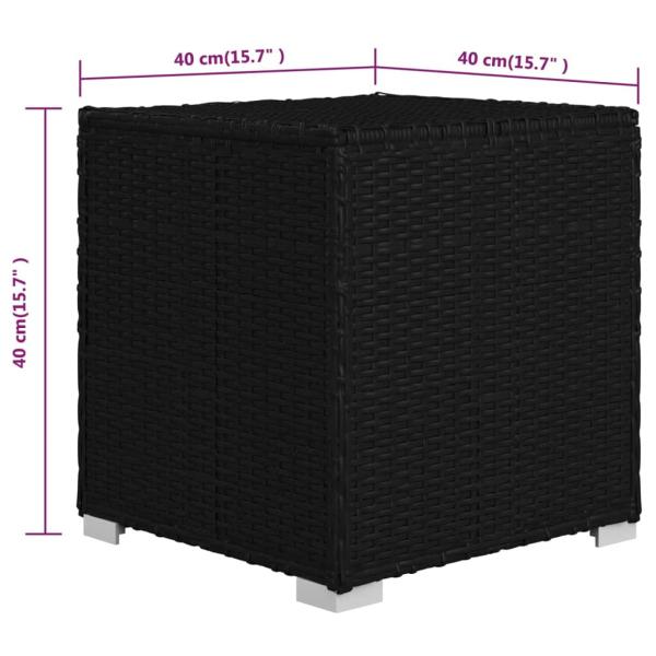 3-tlg. Garten-Sonnenliegen mit Teetisch Poly Rattan Schwarz
