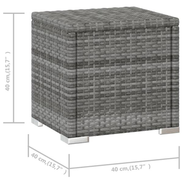 3-tlg. Garten-Sonnenliegen mit Teetisch Poly Rattan Grau