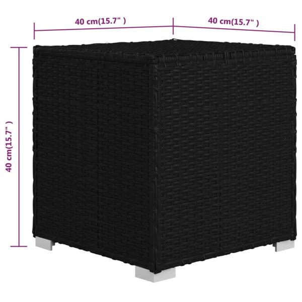 3-tlg. Garten-Sonnenliegen mit Teetisch Poly Rattan Schwarz