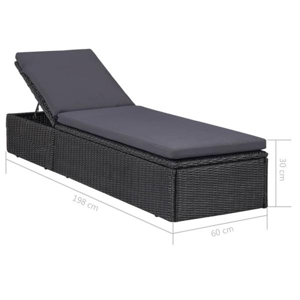 9-tlg. Garten-Essgruppe Poly Rattan Schwarz