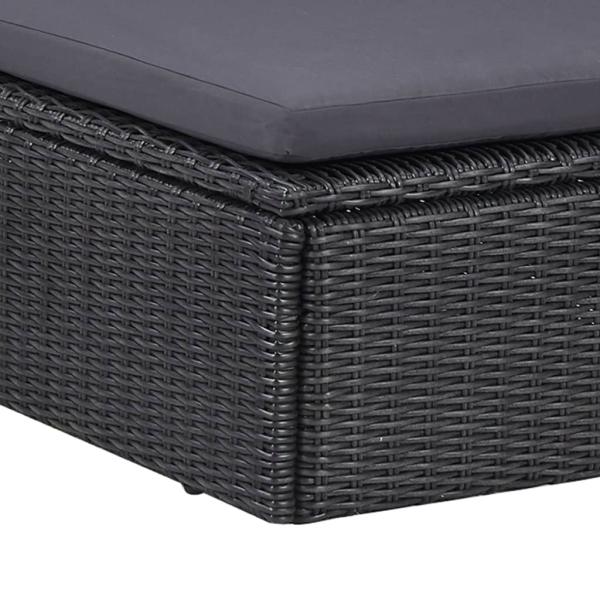 9-tlg. Garten-Essgruppe Poly Rattan Schwarz