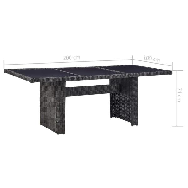 9-tlg. Garten-Essgruppe Poly Rattan Schwarz