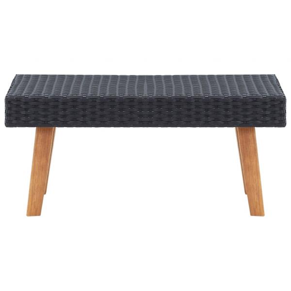 Garten-Couchtisch Poly Rattan Schwarz