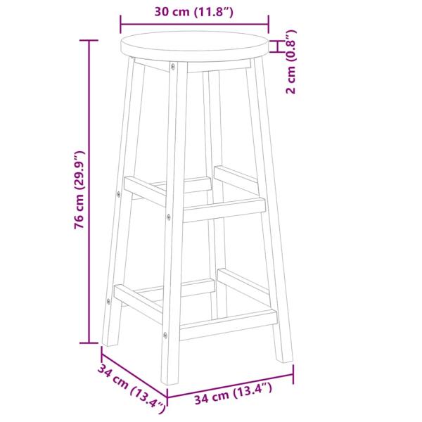 Barhocker 4 Stk. Massivholz Akazie 