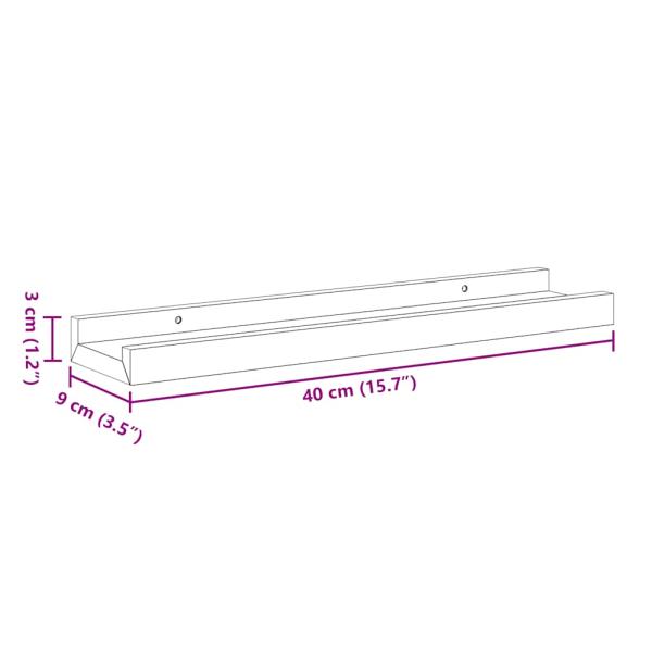 Bilderleisten 2 Stk. Weiß 40x9x3 cm MDF 