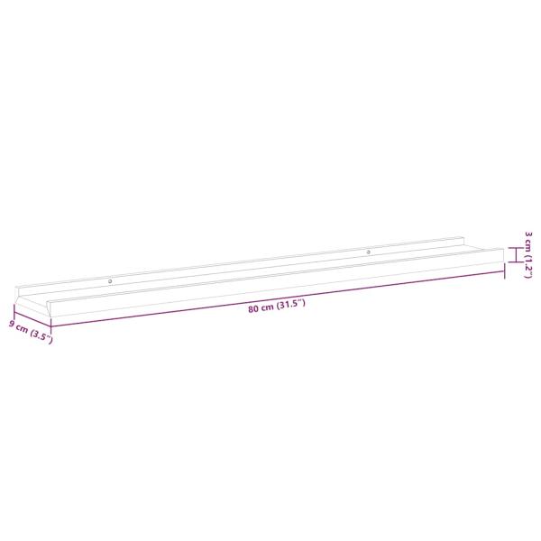 Bilderleisten 2 Stk. Schwarz 80x9x3 cm MDF