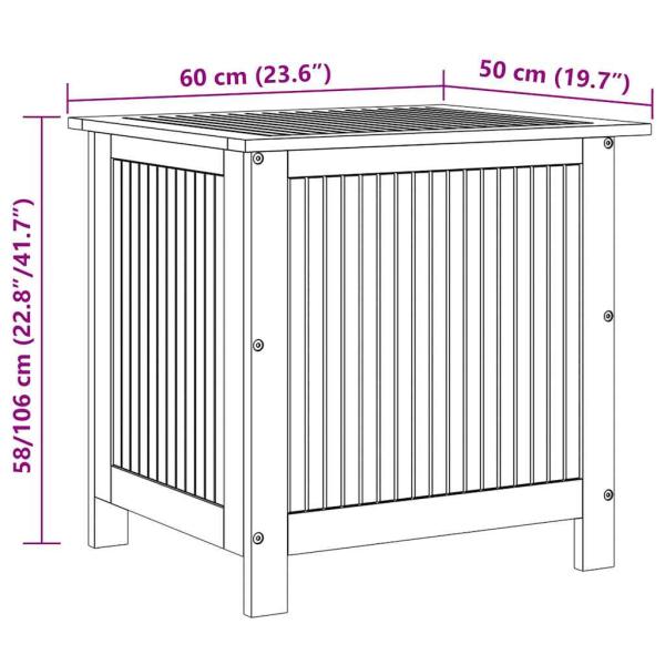 Garten-Aufbewahrungsbox 60x50x58 cm Massivholz Akazie