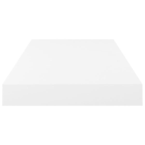 Schweberegale 2 Stk. Hochglanz-Weiß 50x23x3,8 cm MDF