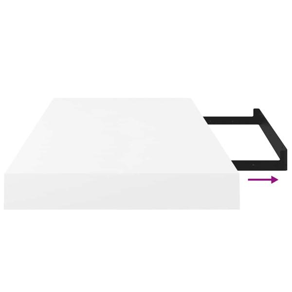 Schweberegale 4 Stk. Hochglanz-Weiß 50x23x3,8 cm MDF