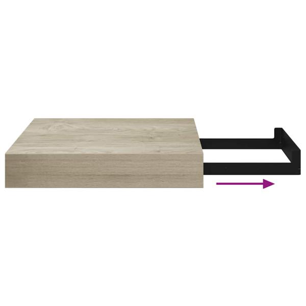 Schwebende Wandregale 2 Stk. Eichefarben 23x23,5x3,8cm MDF