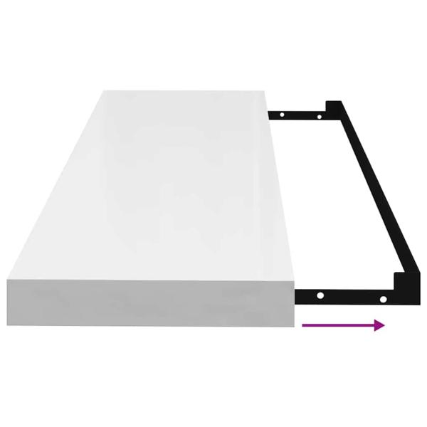 Schweberegal Hochglanz-Weiß 80x23,5x3,8 cm MDF