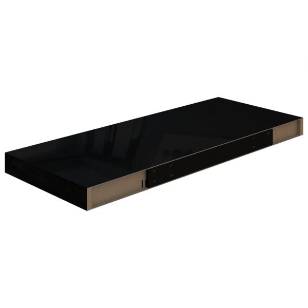 Schweberegal Hochglanz-Schwarz 60x23,5x3,8 cm MDF