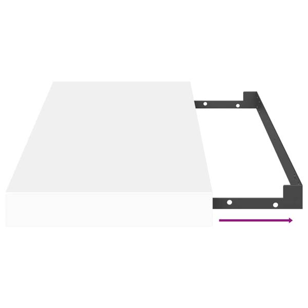 Schweberegale 2 Stk. Weiß 50x23x3,8 cm MDF