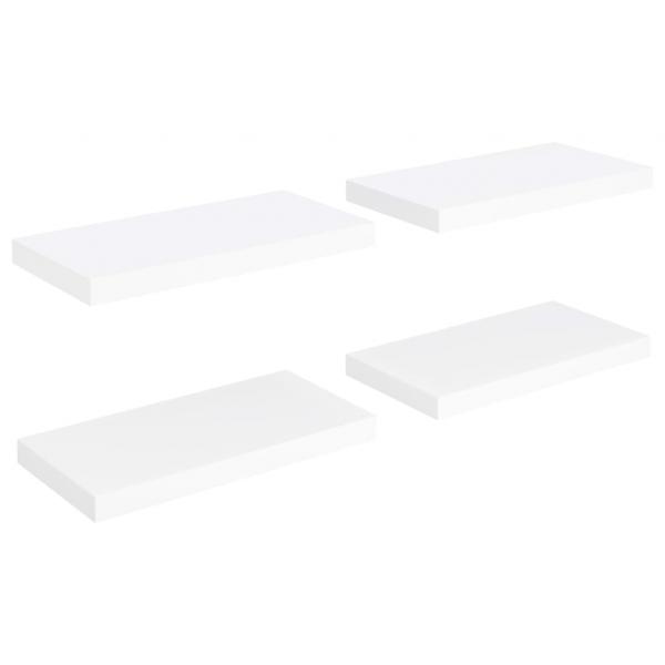 Schwebende Wandregale 4 Stk. Weiß 50x23x3,8cm MDF