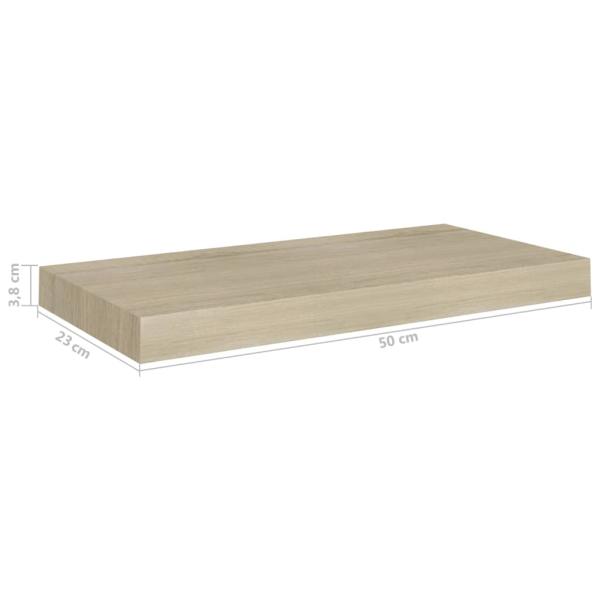 Schwebende Wandregale 2 Stk. Eichefarben 50x23x3,8cm MDF