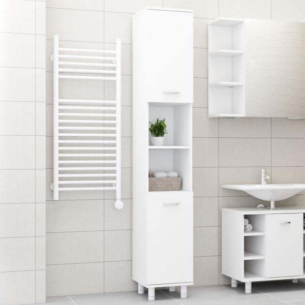 ARDEBO.de - Badezimmerschrank Weiß 30x30x179 cm Holzwerkstoff