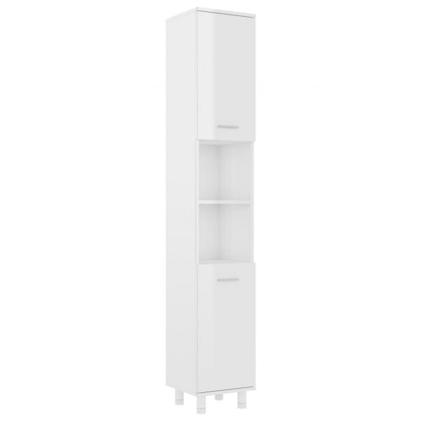 Badezimmerschrank Hochglanz-Weiß 30x30x179 cm Holzwerkstoff