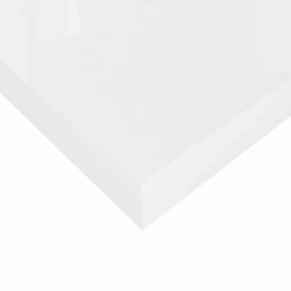 Schweberegale 2 Stk. Hochglanz-Weiß 90x23,5x3,8 cm MDF