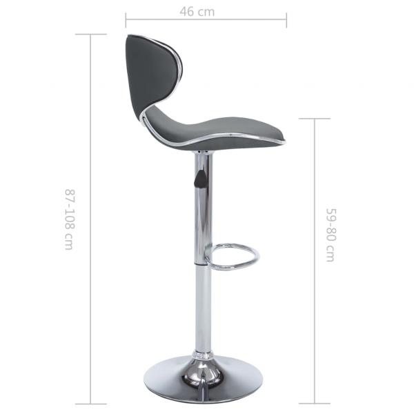 Barhocker 2 Stk. Grau Kunstleder 