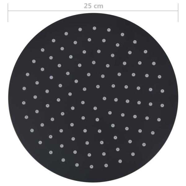 Regenbrause Edelstahl 25 cm Rund Schwarz