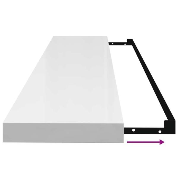 Schweberegal Hochglanz-Weiß 120x23,5x3,8 cm MDF