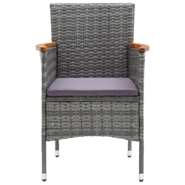 Garten-Essstühle 4 Stk. Poly Rattan Grau