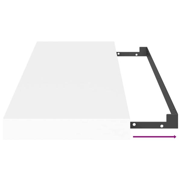 Schweberegale 2 Stk. Weiß 80x23,5x3,8 cm MDF