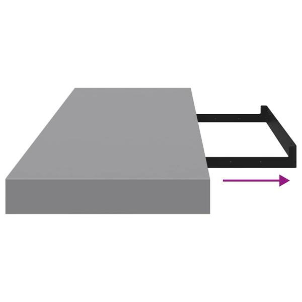 Schweberegale 4 Stk. Grau 80x23,5x3,8 cm MDF