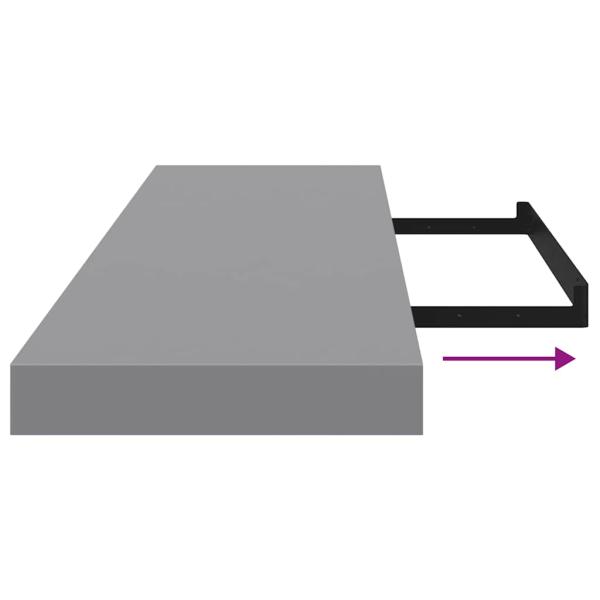 Schwebende Wandregale 4 Stk. Grau 90x23,5x3,8cm MDF