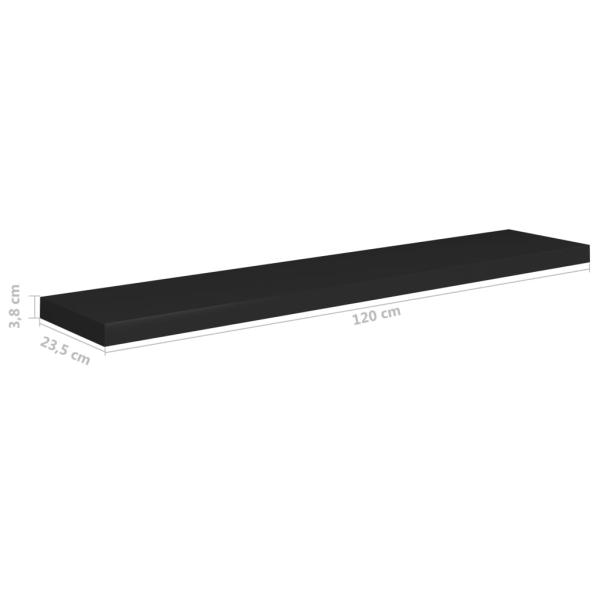 Schweberegale 2 Stk. Schwarz 120x23,5x3,8 cm MDF
