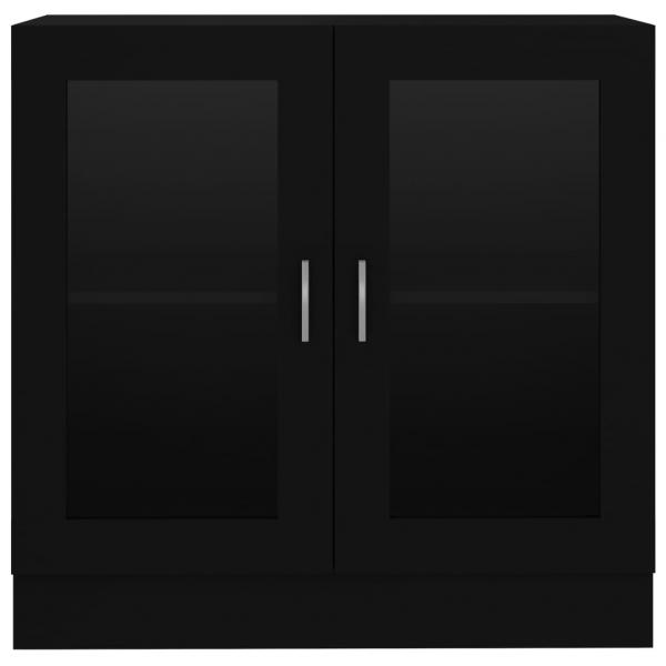Vitrinenschrank Schwarz 82,5x30,5x80 cm Holzwerkstoff