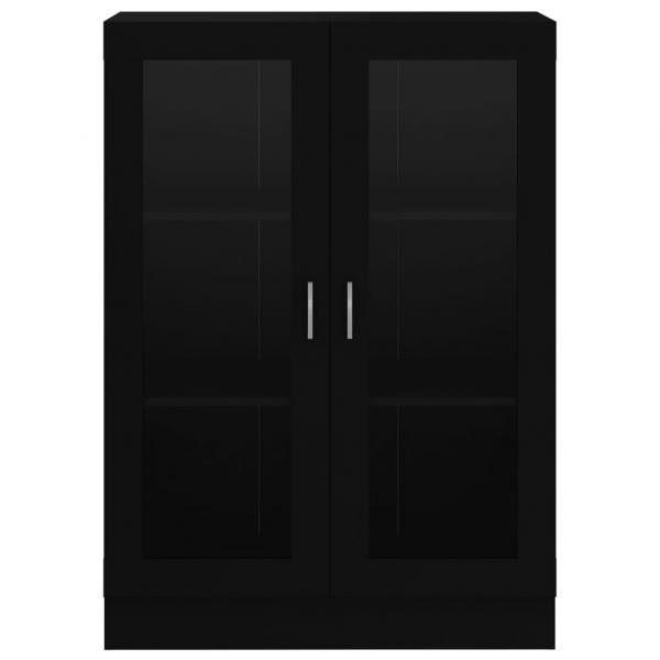 Vitrinenschrank Schwarz 82,5x30,5x115 cm Holzwerkstoff
