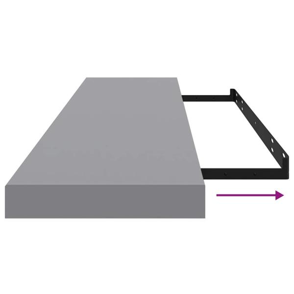 Schwebende Wandregale 4 Stk. Grau 120x23,5x3,8 cm MDF