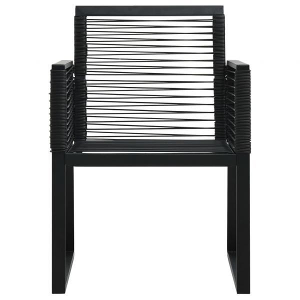 ARDEBO.de - Gartenstühle 4 Stk. Seil Rattan Schwarz