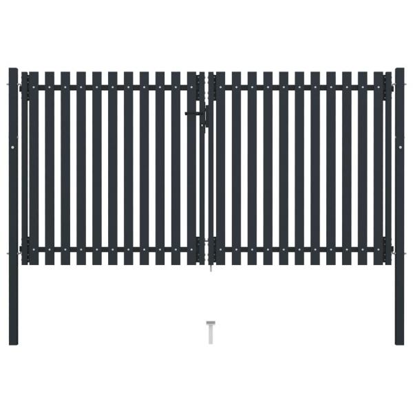 ARDEBO.de - Doppelflügel Zauntor Stahl 306x200 cm Anthrazit