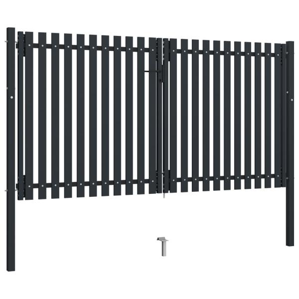 Doppelflügel Zauntor Stahl 306x200 cm Anthrazit