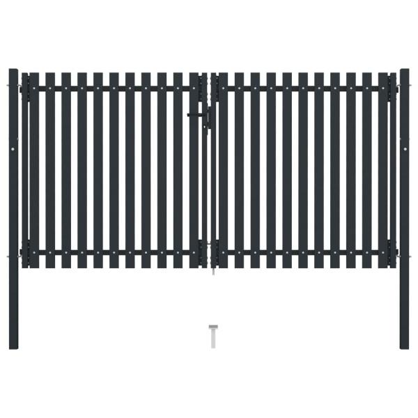 ARDEBO.de - Doppelflügel Zauntor Stahl 306x220 cm Anthrazit